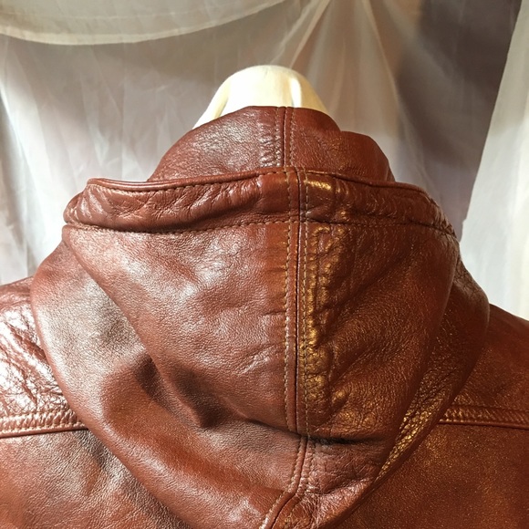 Vintage Cabretta Leather hooded leather jacket 42R - Picture 7 of 8